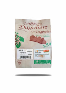 BRESIL Dosettes - 100% arabica - Bio, équitable - Onctueux et chocolaté - 24 Dagosettes