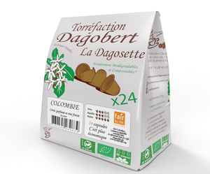 COLOMBIE Dosettes - 100% Arabica - Bio, équitable - Corsé et fruité - 24 Dagosettes