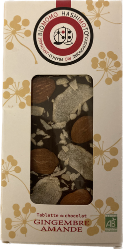 Tablette chocolat biologique Gingembre Amande